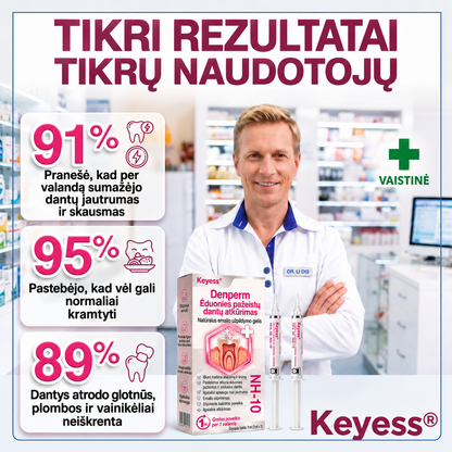 🍟🍟Keyess® DenPerm ėduonies pažeidimus atkuriantis natūralaus emalio užpildymo gelis