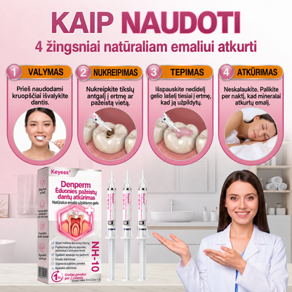 🍟🍟Keyess® DenPerm ėduonies pažeidimus atkuriantis natūralaus emalio užpildymo gelis
